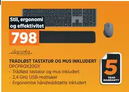 POWER TRÅDLØST TASTATUR OG MUS INKLUDERT tilbud