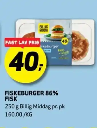 Bunnpris Fiskeburger 86% fisk tilbud