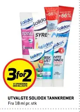 Bunnpris Utvalgte Solidox tannkremer tilbud