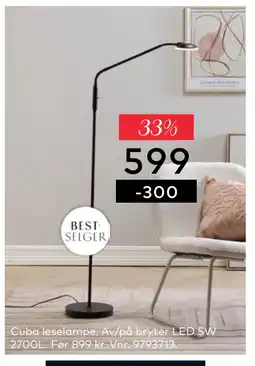 Skeidar Cuba leselampe tilbud