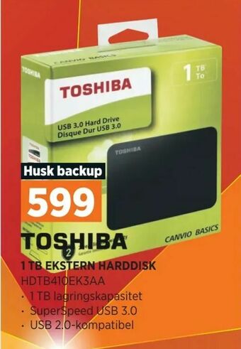 POWER 1 TB Ekstern Harddisk tilbud