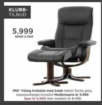 Møbelringen IMG® Viking hvilestol med krakk tilbud