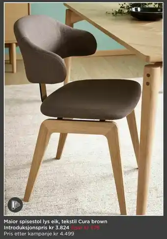 Maior spisestol lys eik