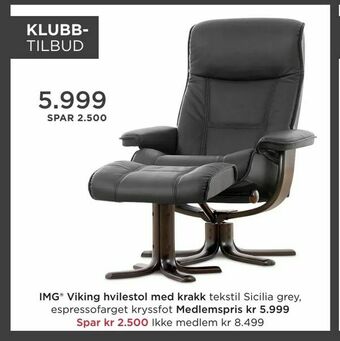 Møbelringen IMG® Viking hvilestol med krakk tilbud