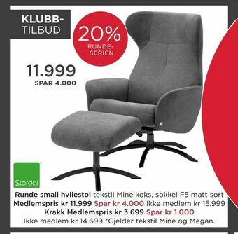 Møbelringen Runde small hvilestol tilbud