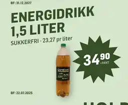 Holdbart ENERGIDRIKK 1,5 LITER tilbud