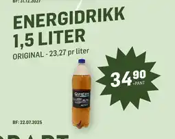 Holdbart ENERGIDRIKK 1,5 LITER tilbud