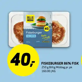 Bunnpris FISKEBURGER 86% FISK tilbud