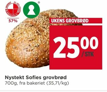 Meny Nystekt Sofies grovbrød tilbud