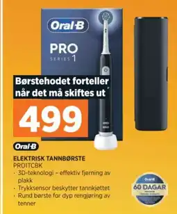 POWER ORAL-B Elektrisk tannbørste PROITCBK tilbud