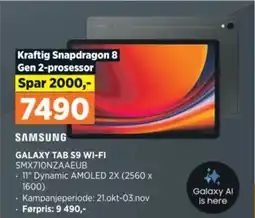 POWER SAMSUNG Galaxy tab s9 wi-fi SMX710NZAAEUB tilbud