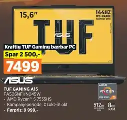 POWER ASUS Tuf gaming a15 FA506NFHN045W tilbud