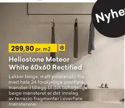 Right Price Tiles Heliostone Meteor White 60x60 Rectified tilbud