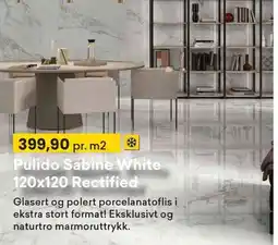 Right Price Tiles Pulido Sabine White 120x120 Rectified tilbud