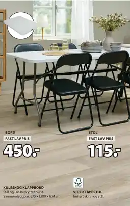 JYSK KULESKOG KLAPPBORD tilbud