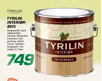 Coop Byggmix TYRILIN INTERIØRBEIS tilbud