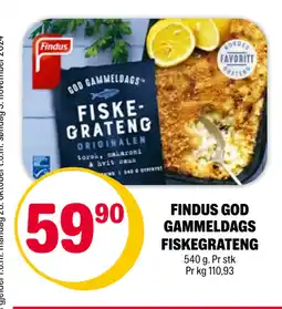 Coop Extra FINDUS GOD GAMMELDAGS FISKEGRATENG tilbud