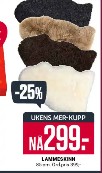 Europris Lammeskinn tilbud