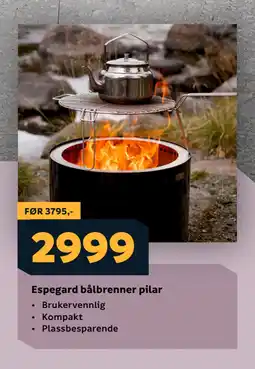 Megaflis Espegard bålbrenner pilar tilbud