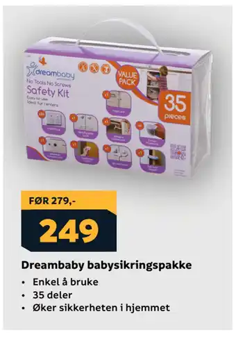 Megaflis Dreambaby babysikringspakke tilbud