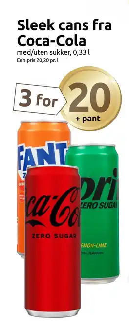 Joker Sleek cans fra Coca-Cola tilbud