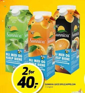 Bunnpris Sunniva Juice Eple/Appelsin tilbud