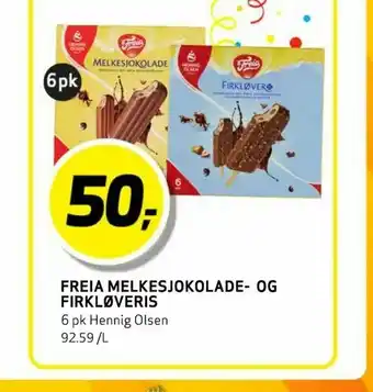 Bunnpris Freia Melkesjokolade- Og Firkløveris tilbud