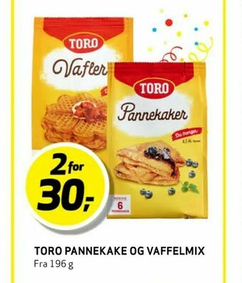 Bunnpris Toro Pannekake Og Vaffelmix tilbud