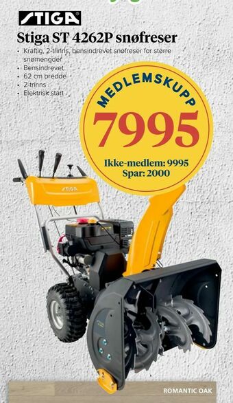 Coop Byggmix Stiga ST 4262P snøfreser tilbud