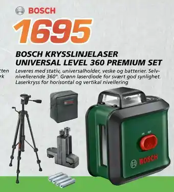 Coop Byggmix Bosch krysslinjelaser universal level 360 premium set tilbud
