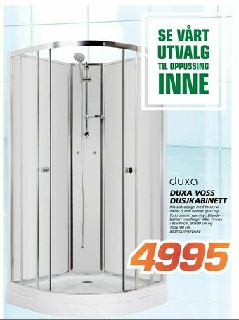 Coop Byggmix Duxa voss dusjkabinett tilbud