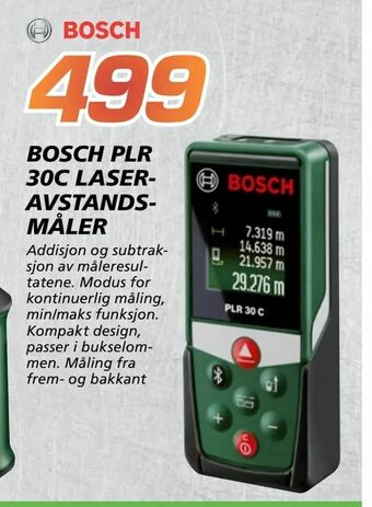 Coop Byggmix Bosch plr 30c laseravstandsmåler tilbud