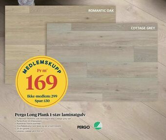 Coop Byggmix Pergo Long Plank 1-stav laminatgulv tilbud