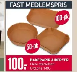 Europris Bakepapir airfryer tilbud