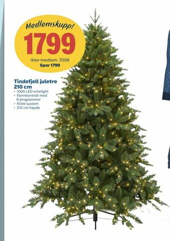 Coop Obs Tindefjell juletre 210 cm tilbud