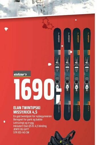 Coop Obs Elan twintipski missy/kick 4,5 tilbud