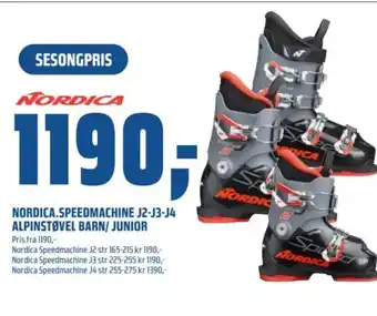 Coop Obs Nordica.speedmachine j2-j3-j4 alpinstøvel barn/ junior tilbud