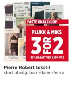 Meny Pierre Robert tekstil tilbud