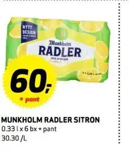 Bunnpris Munkholm radler sitron tilbud