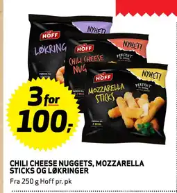 Bunnpris CHILI CHEESE NUGGETS, MOZZARELLA STICKS OG LØKRINGER tilbud
