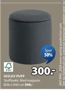 JYSK GISLEV PUFF tilbud