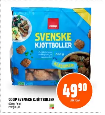 Coop Obs COOP SVENSKE KJØTTBOLLER tilbud