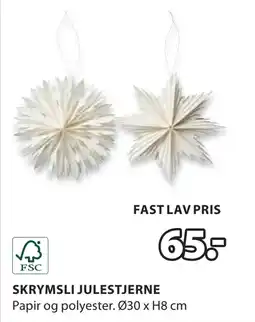 JYSK SKRYMSLI JULESTJERNE tilbud