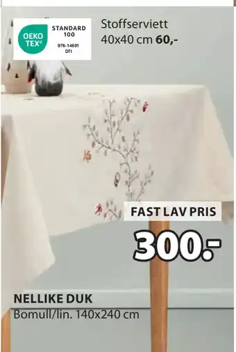 JYSK NELLIKE DUK tilbud