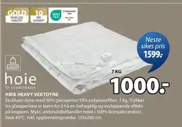 JYSK HØIE HEAVY VEKTDYNE tilbud