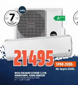 Coop Obs WILFA SVALBARD EXTREME 7,2 KW VARMEPUMPE, FERDIG MONTERT tilbud