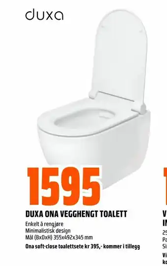 Obs Bygg Duxa ona vegghengt toalett tilbud