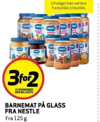 Bunnpris Barnemat på glass fra nestle fra tilbud