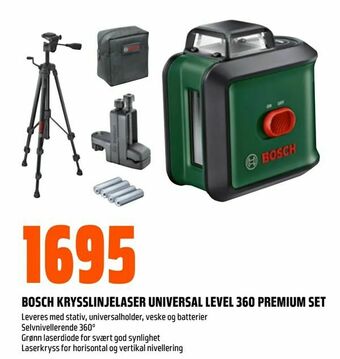 Obs Bygg Bosch krysslinjelaser universal level 360 premium set tilbud