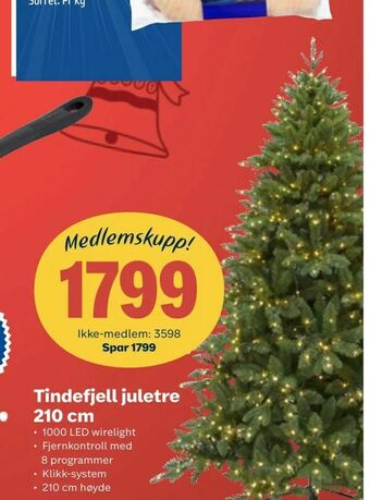 Coop Obs Tindefjell juletre 210 cm tilbud